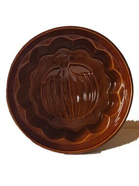 Crate & Barrel Pumpkin Ceramic Stoneware, Cake, Bread, Jello Mold, Fall Bakeware